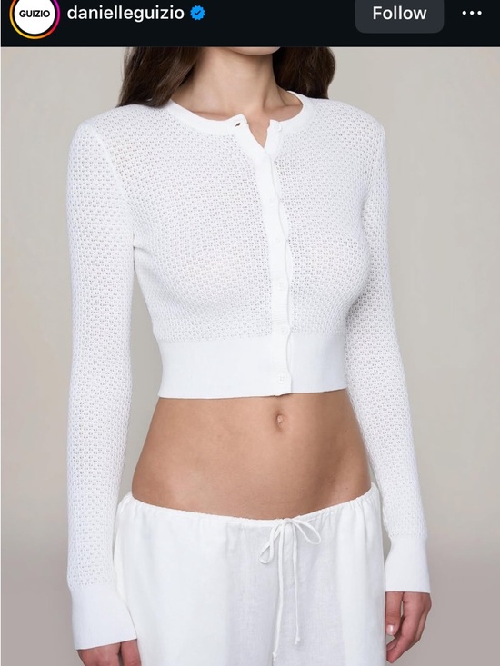 Guizio Sweaters - GUIZIO - White Viola Cardigan